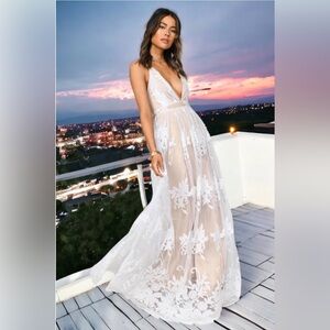 Luxxel white lace maxi dress